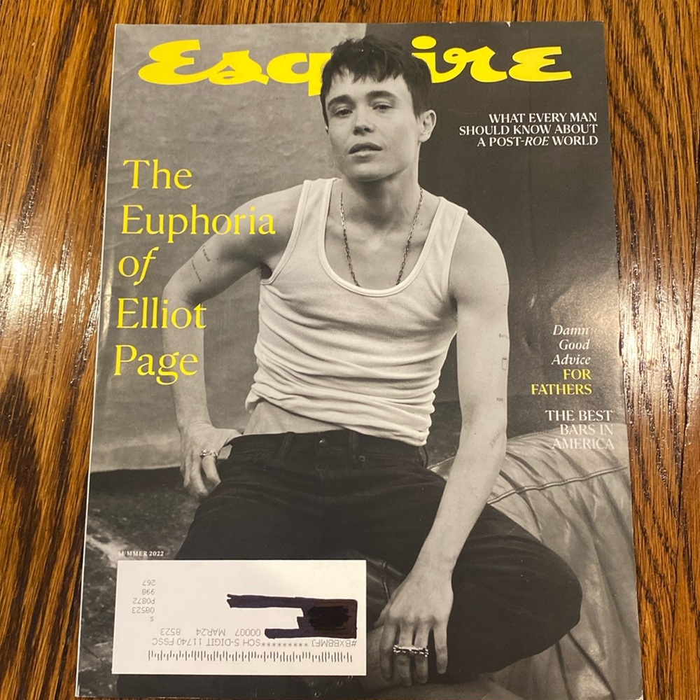 Esquire Magazine - Summer 2022 - Elliot Page - Never read!     men men’s